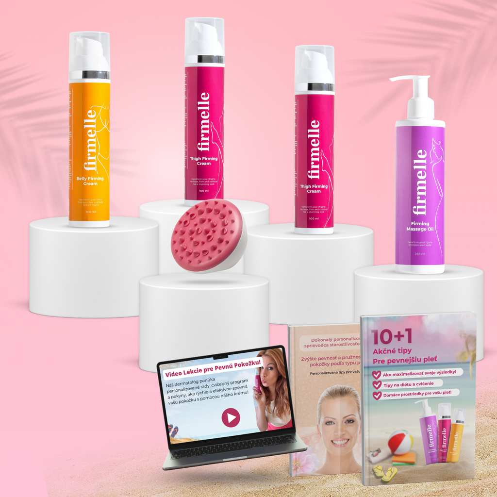 2 Spevňujúci Krém Na Stehná 100 ml + 1 Krém Na Bruško 100 ml + 1 Masážny Prístroj Proti Celulitíde + 1 Masážny Olej 250 ml + 2 e-knihy ZDARMA + Videokurz